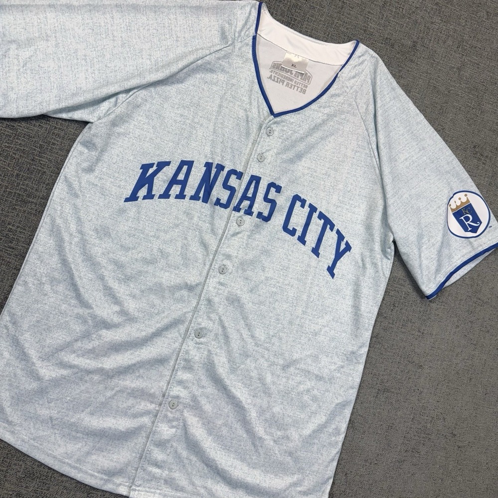 Kansas City Royals  Jersey #9 Men's XL Promo Gray Away Papa Johns‎ MLB